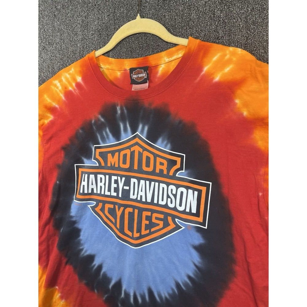 Harley-Davidson Zylstra Ames Iowa 2015 Tie Dye Double Sided T-Shirt Mens XL
